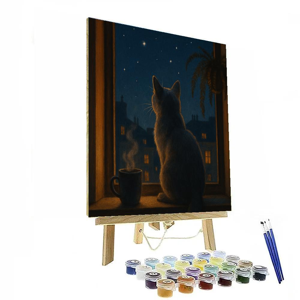 Cat Nocturne Window Paint by numbers kits