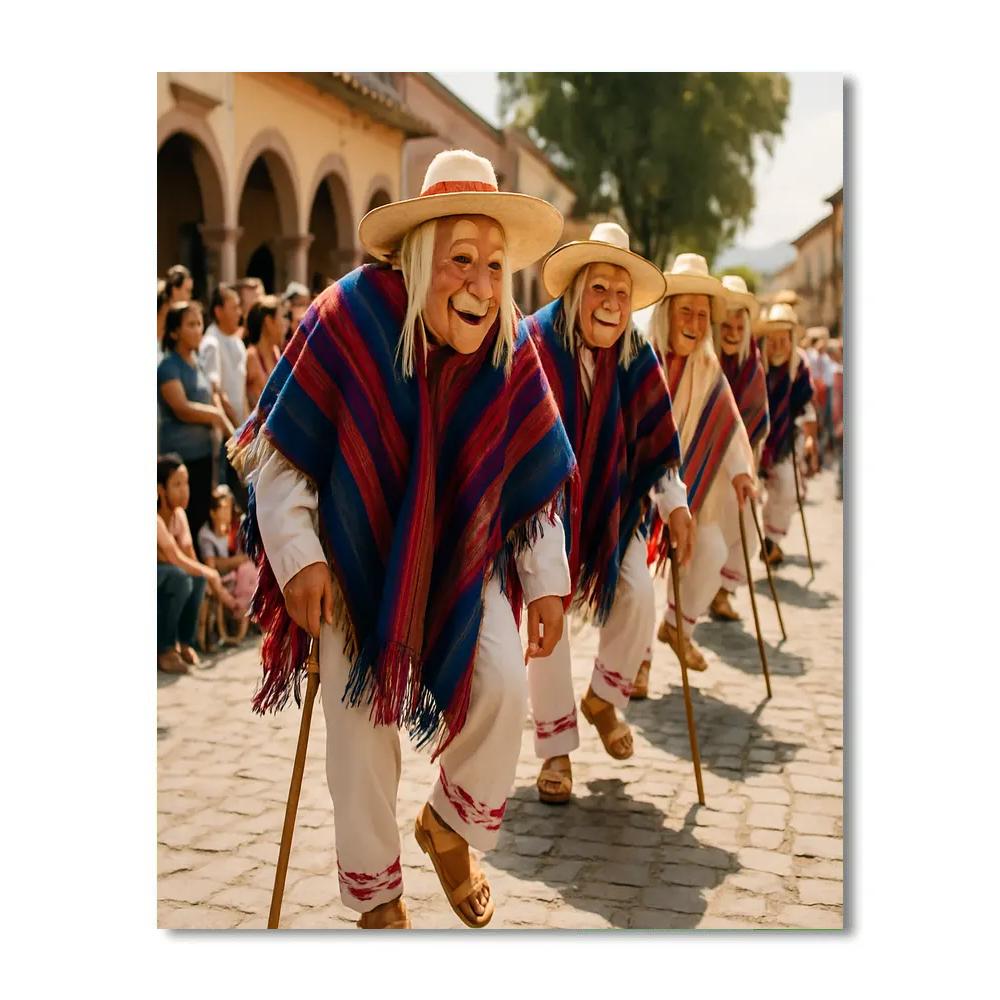Danza De Los Viejitos Parade In Michoacan Paint by numbers art