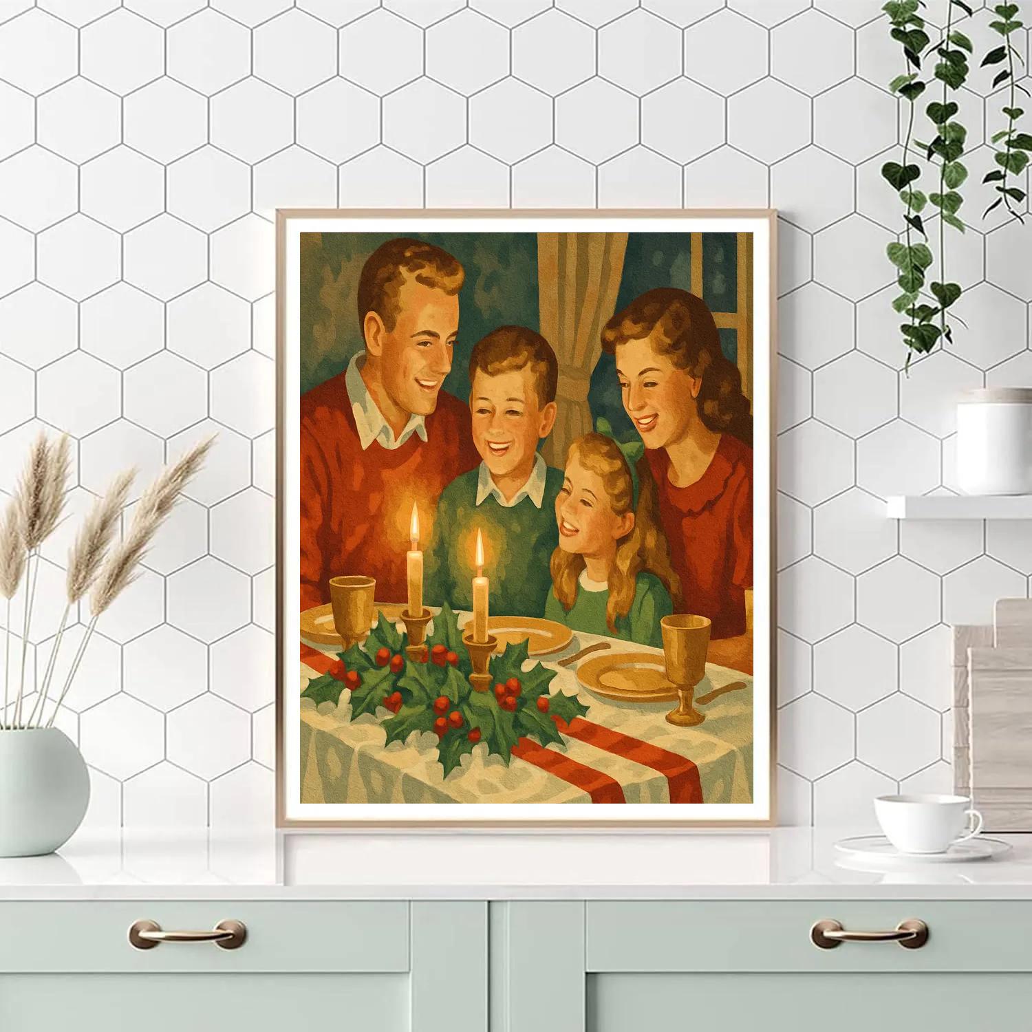 Candlelight Christmas Feast Painting by numbers kit