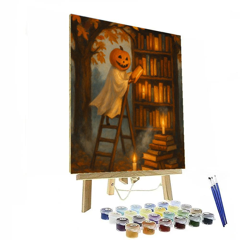 Lantern Library Of Night painting number kit
