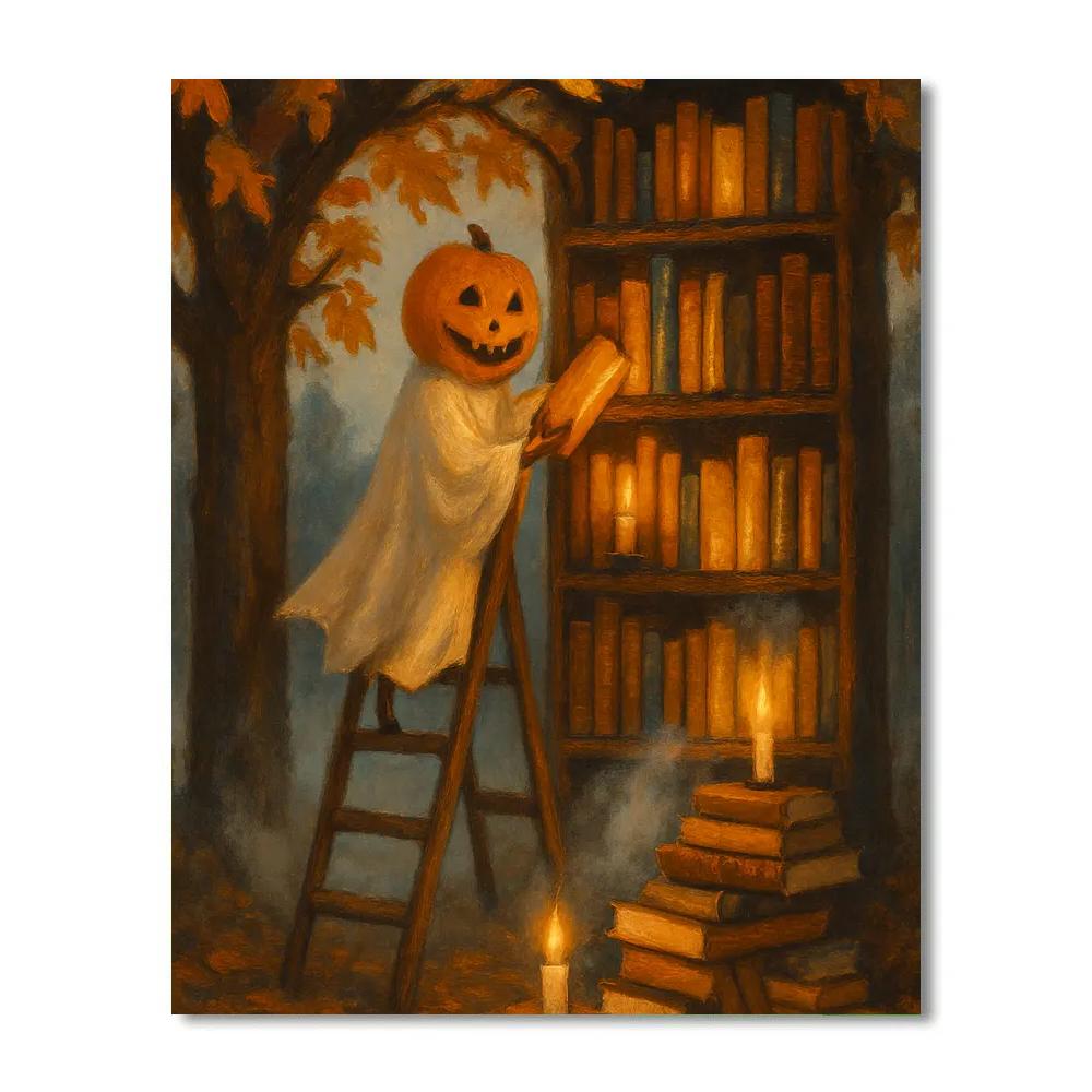 Lantern Library Of Night painting number kit