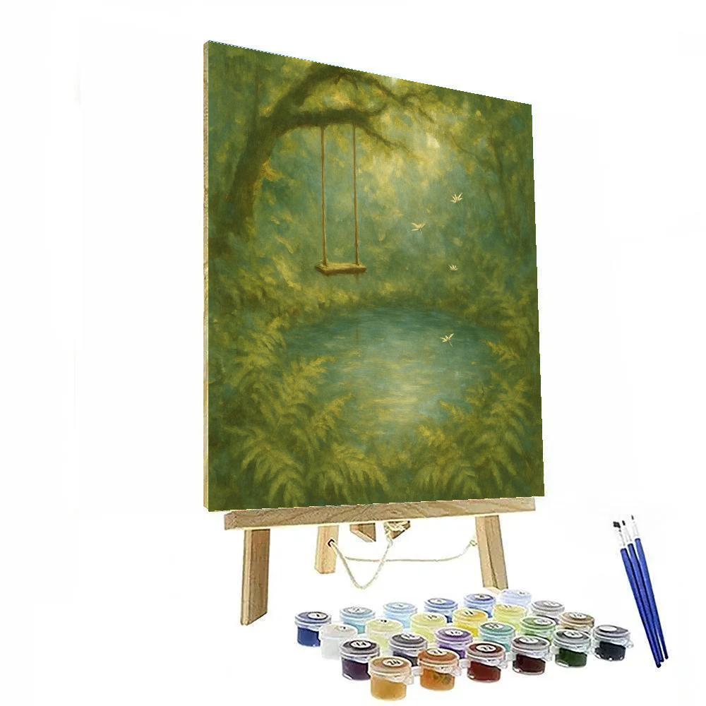 Secret Forest Pond Retreat paint by numbers