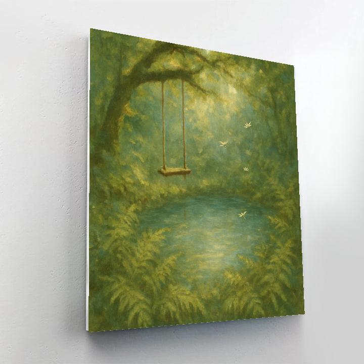 Secret Forest Pond Retreat paint by numbers