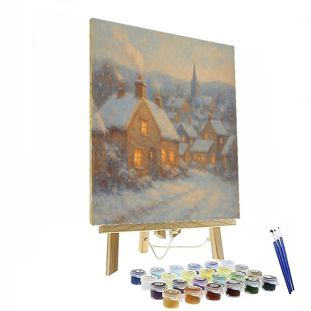 Village Under Snow Winter Landscape DIY paint by numbers