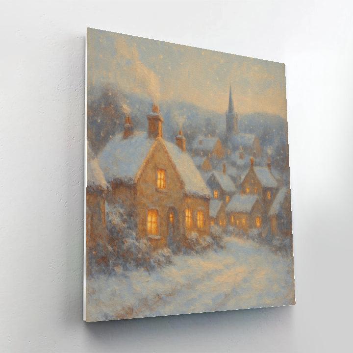 Village Under Snow Winter Landscape DIY paint by numbers