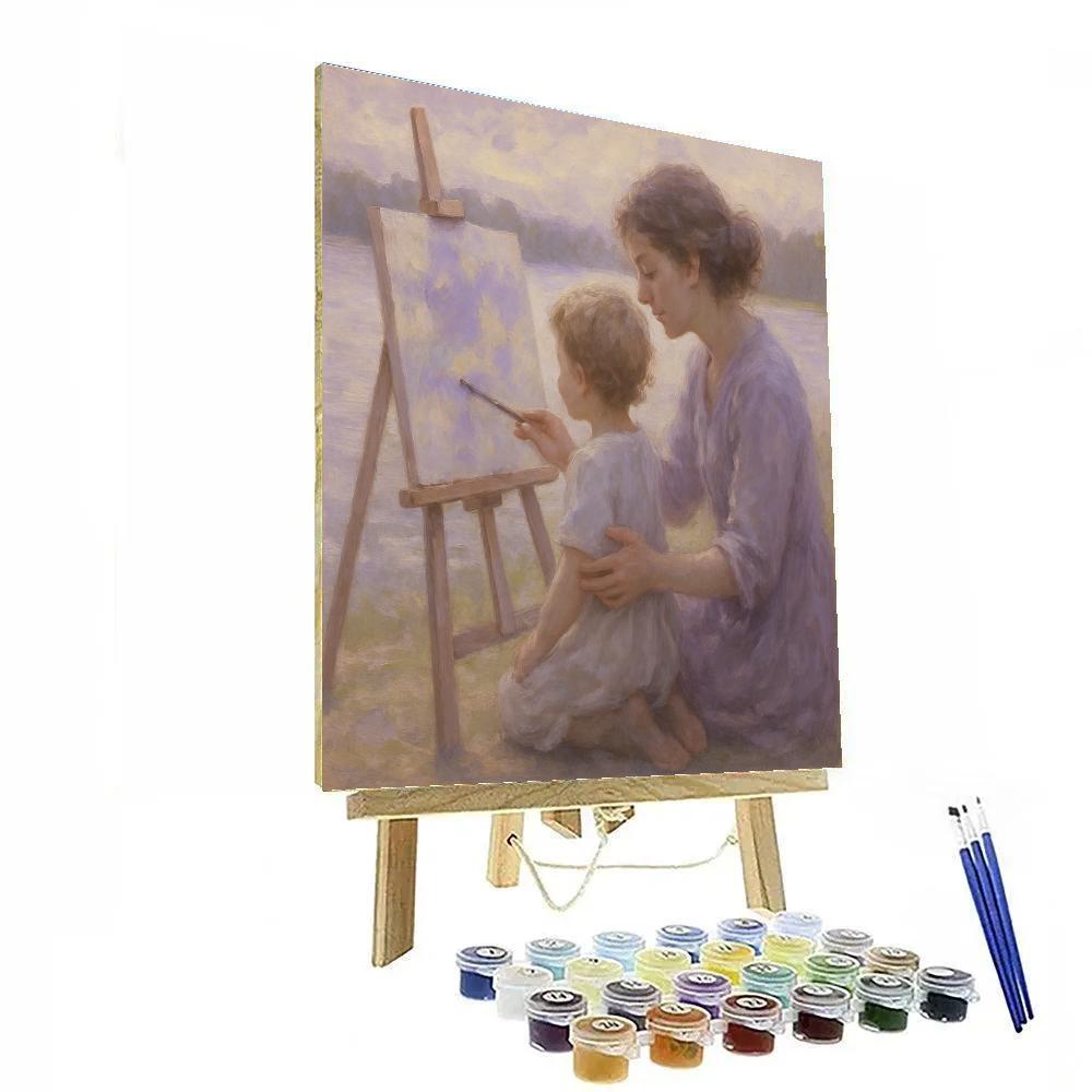 Quiet Painting Lesson With Mom paint by numbers