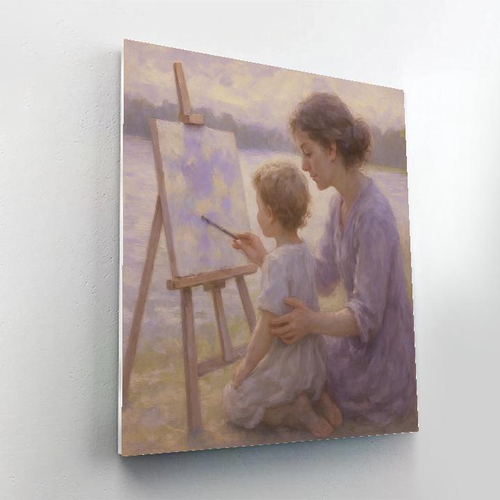 Quiet Painting Lesson With Mom paint by numbers