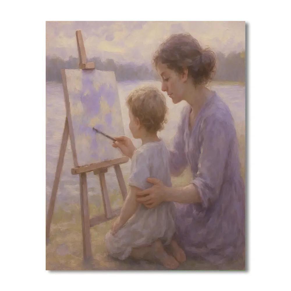 Quiet Painting Lesson With Mom paint by numbers