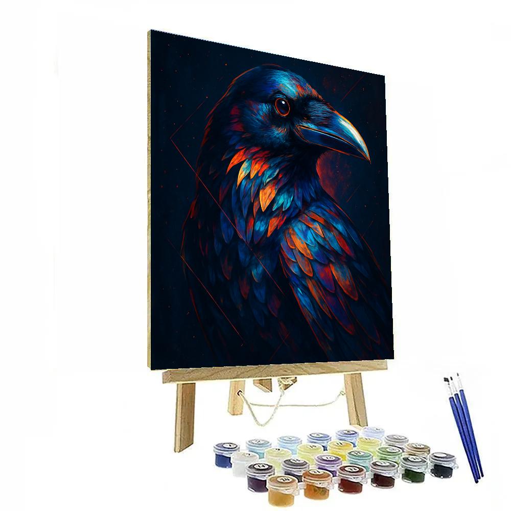 Gilded Raven Vector paint by number