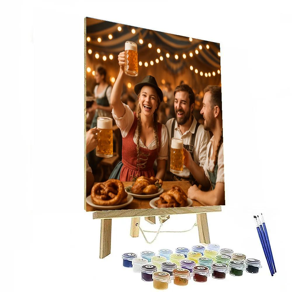 Oktoberfest Tent With Friends Toasting Steins Number painting