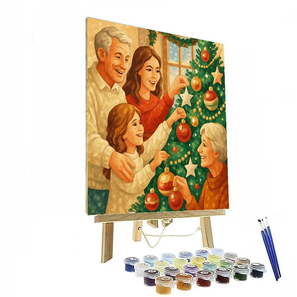 Ornaments On Evergreen Joy DIY paint by numbers