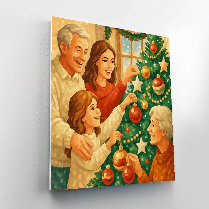 Ornaments On Evergreen Joy DIY paint by numbers