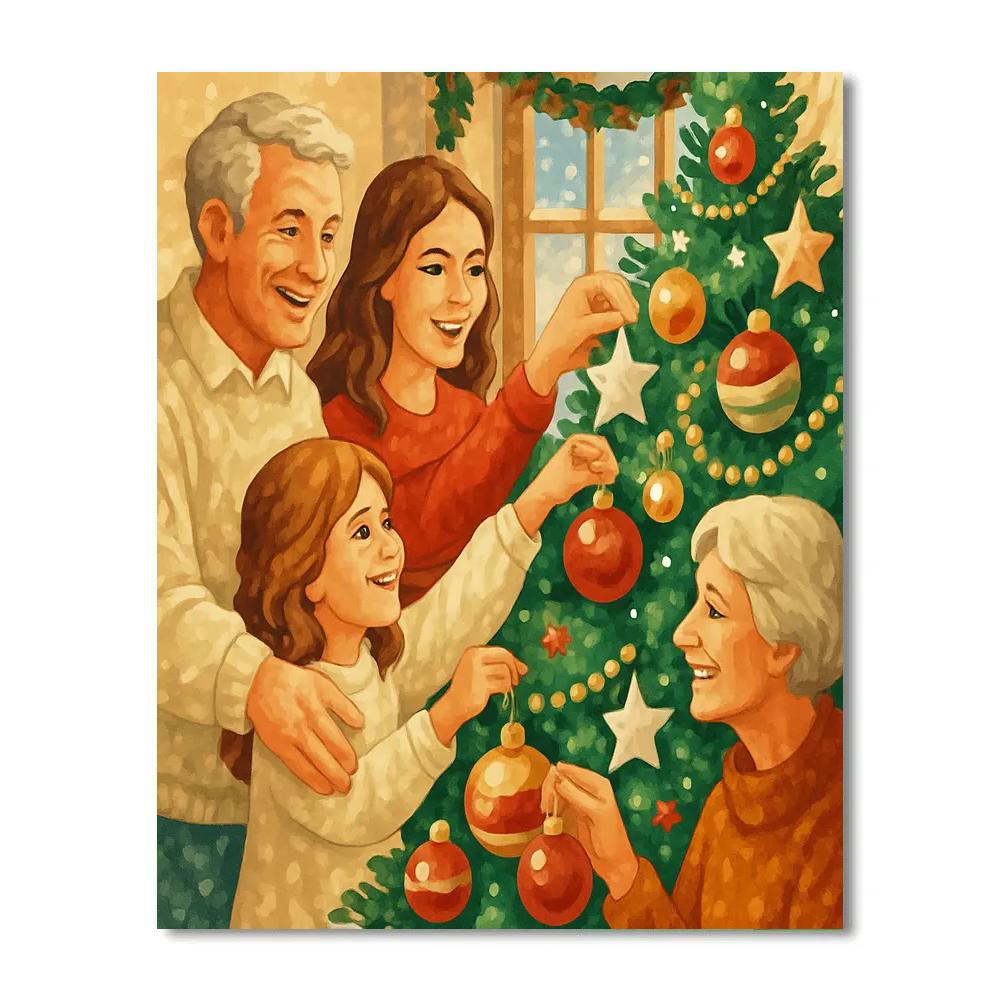 Ornaments On Evergreen Joy DIY paint by numbers