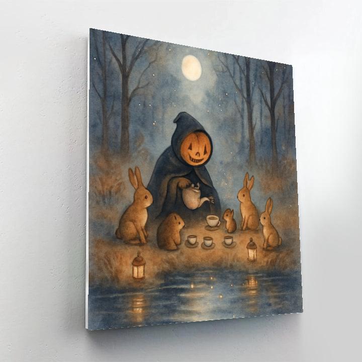 Midnight Teatime At Hollow Pond Number painting