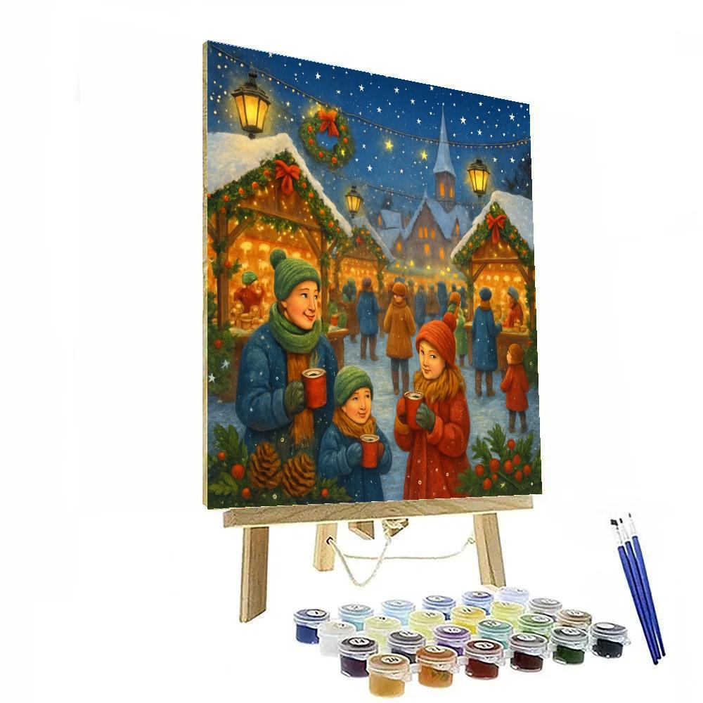 Village Market Festive Twilight Glow Numbered painting kits