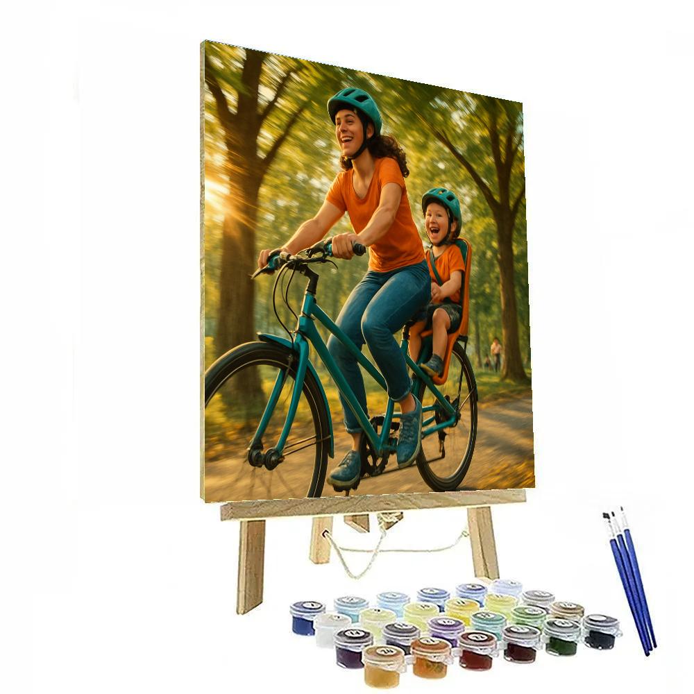 Mother And Child Bicycle Ride Number painting