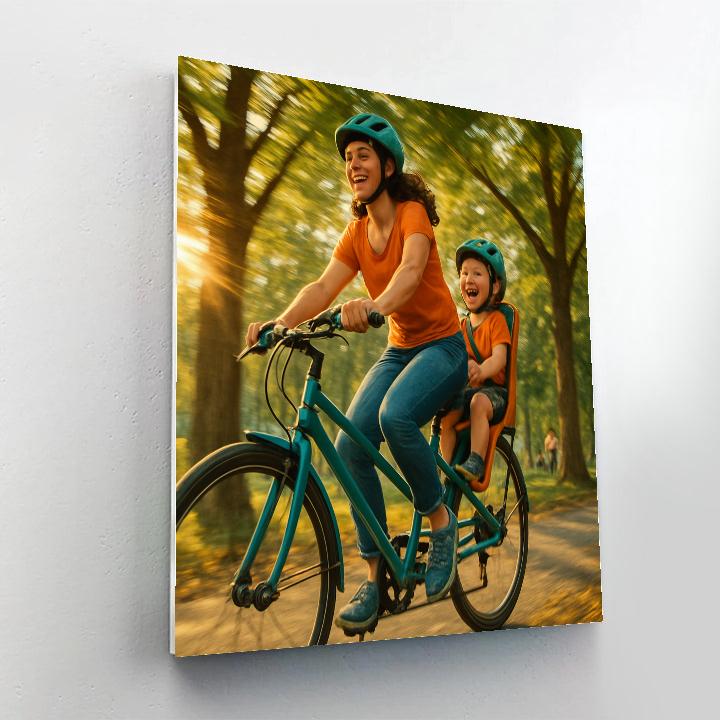Mother And Child Bicycle Ride Number painting