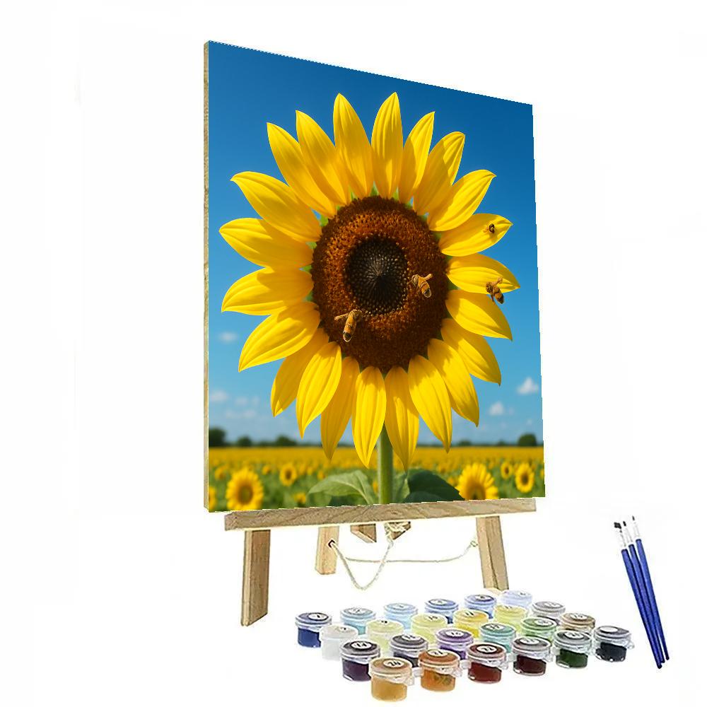 Sunflower Solar Embrace paint by number