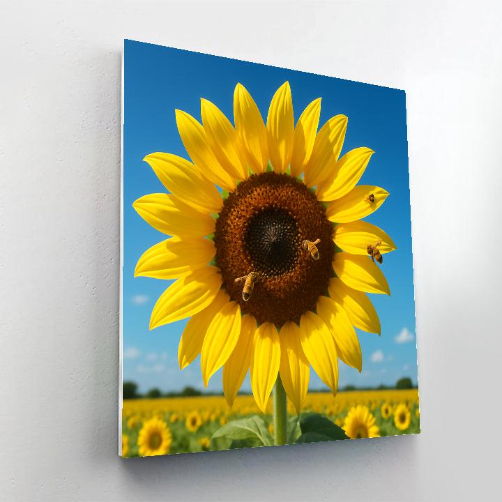 Sunflower Solar Embrace paint by number