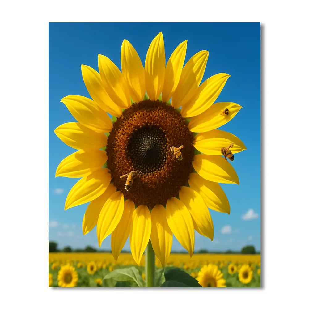Sunflower Solar Embrace paint by number