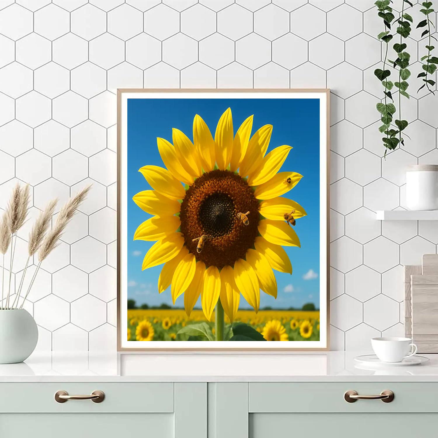 Sunflower Solar Embrace paint by number