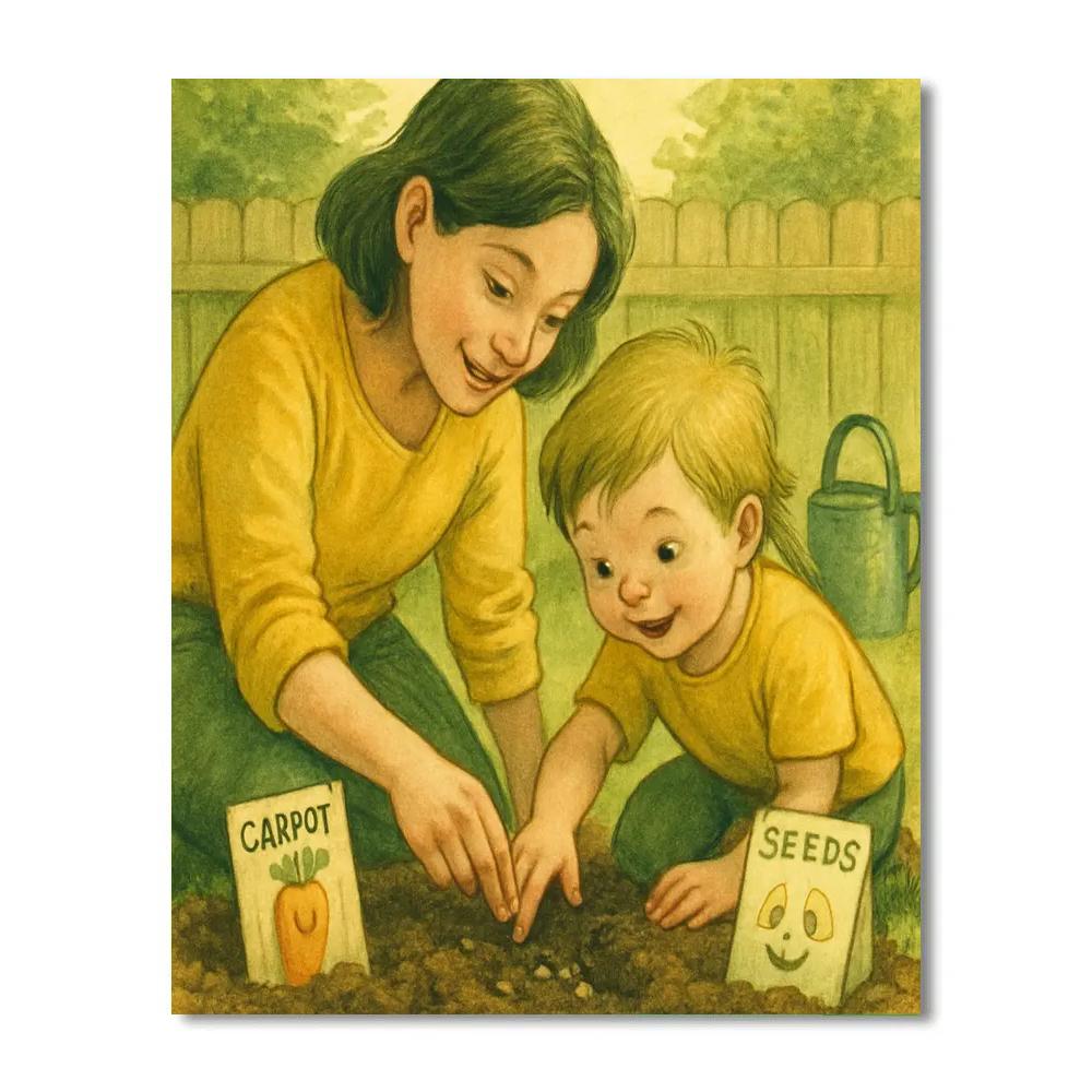 Garden Teaching With Mother paint by numbers