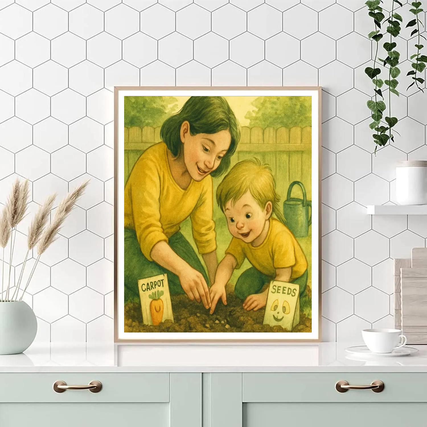 Garden Teaching With Mother paint by numbers