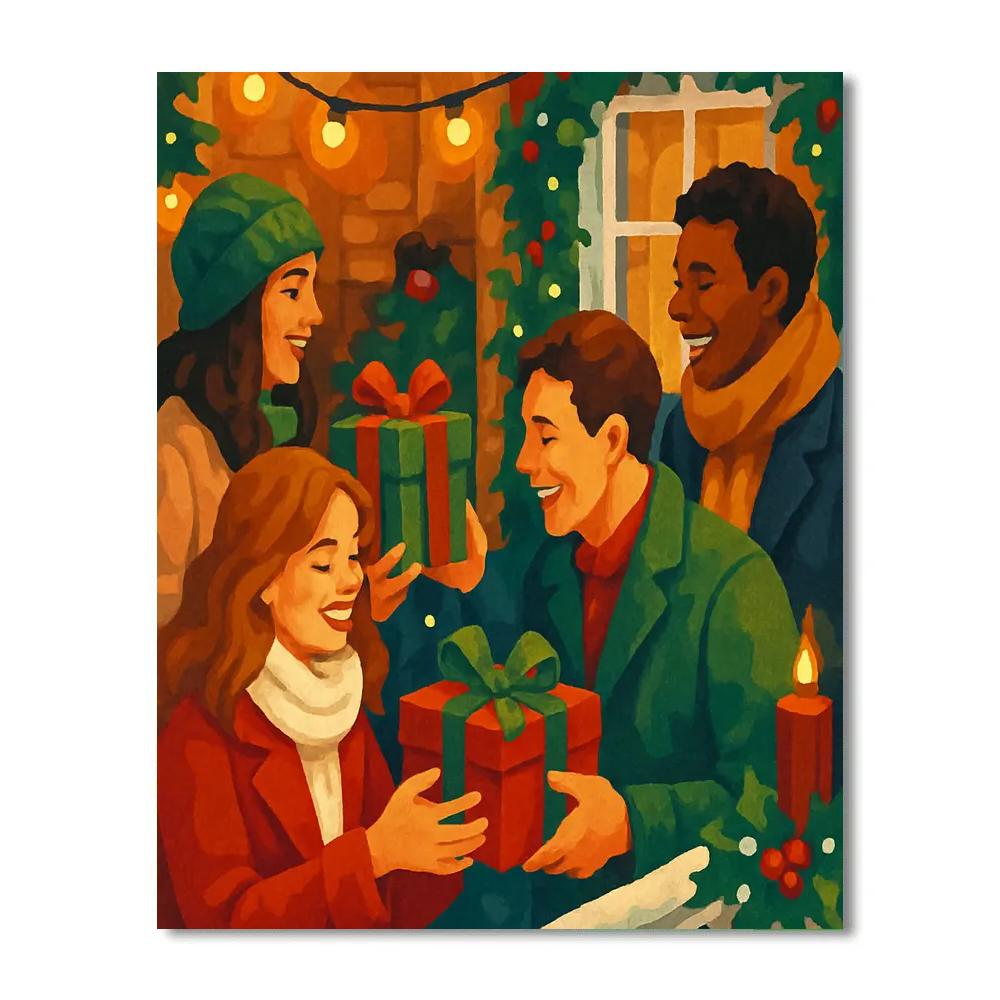 Holiday Ribbon Revelry paint by numbers