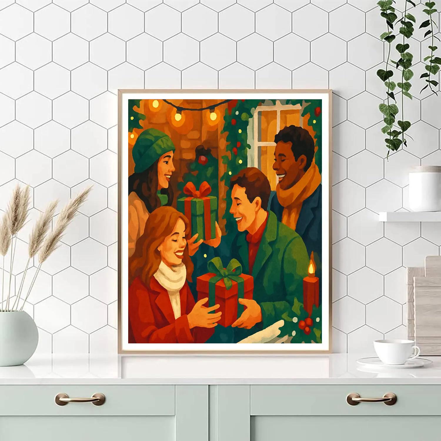 Holiday Ribbon Revelry paint by numbers