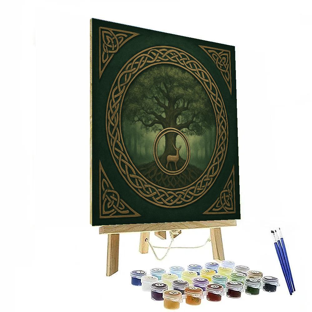 Celtic Forest Knotsong Number painting
