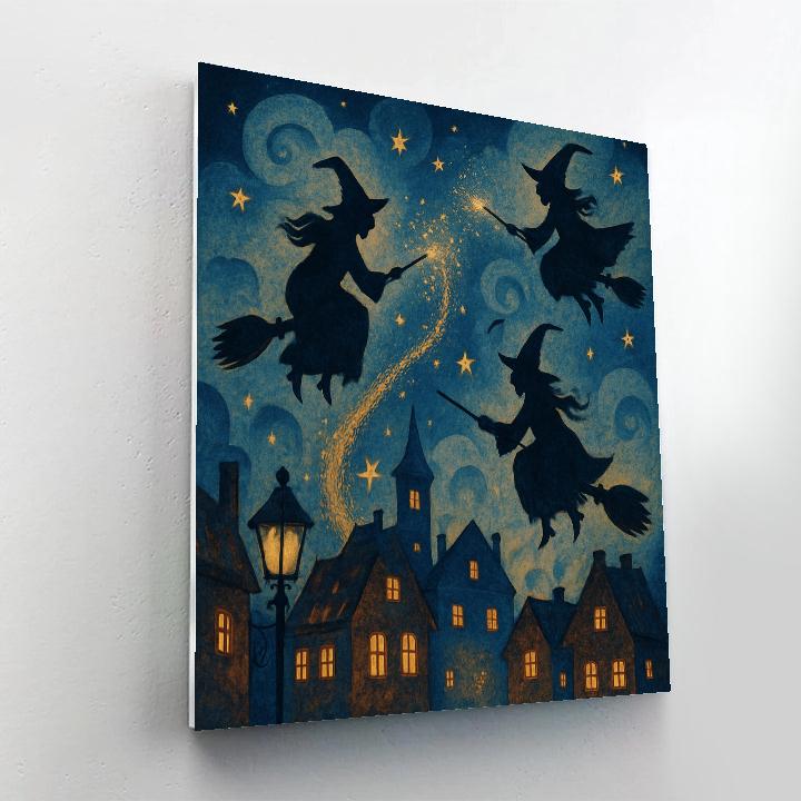 Witches Dance Under Moonlight Paint by numbers art