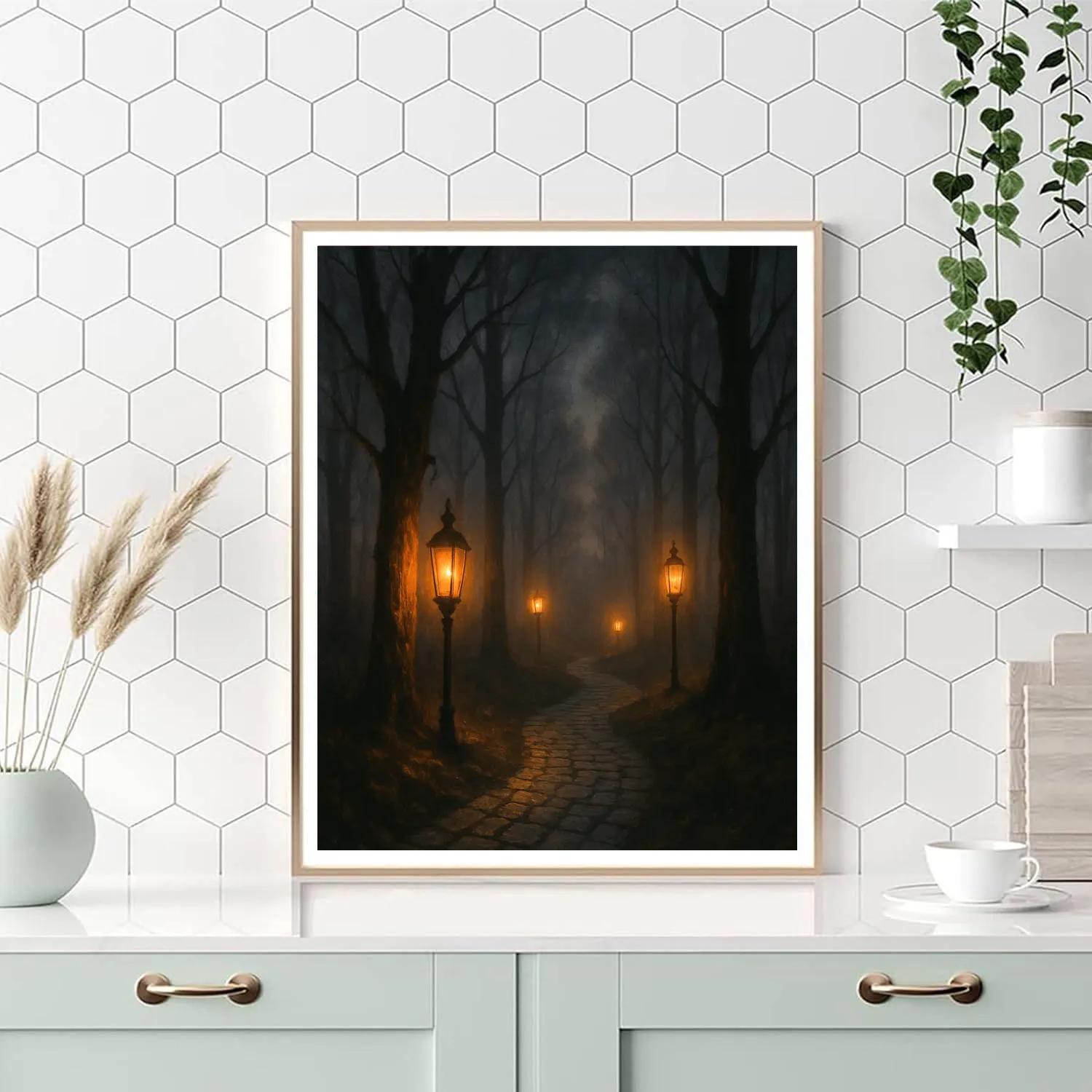 Glimmering Lantern Pathway paint by number