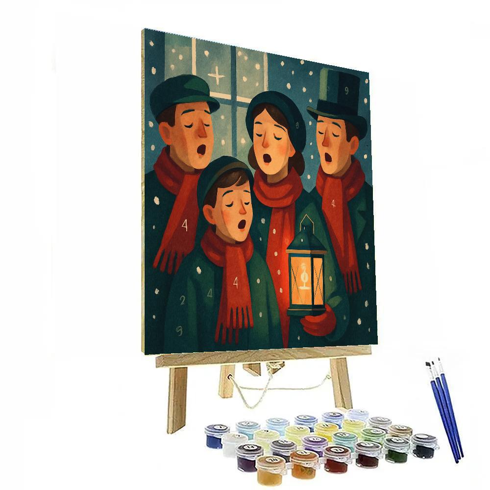 Snowflake Serenade Quartet paint by numbers