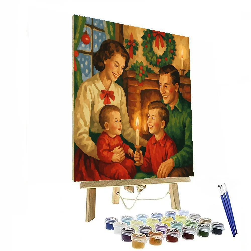 Ribboned Hearthside Cheer paint by number