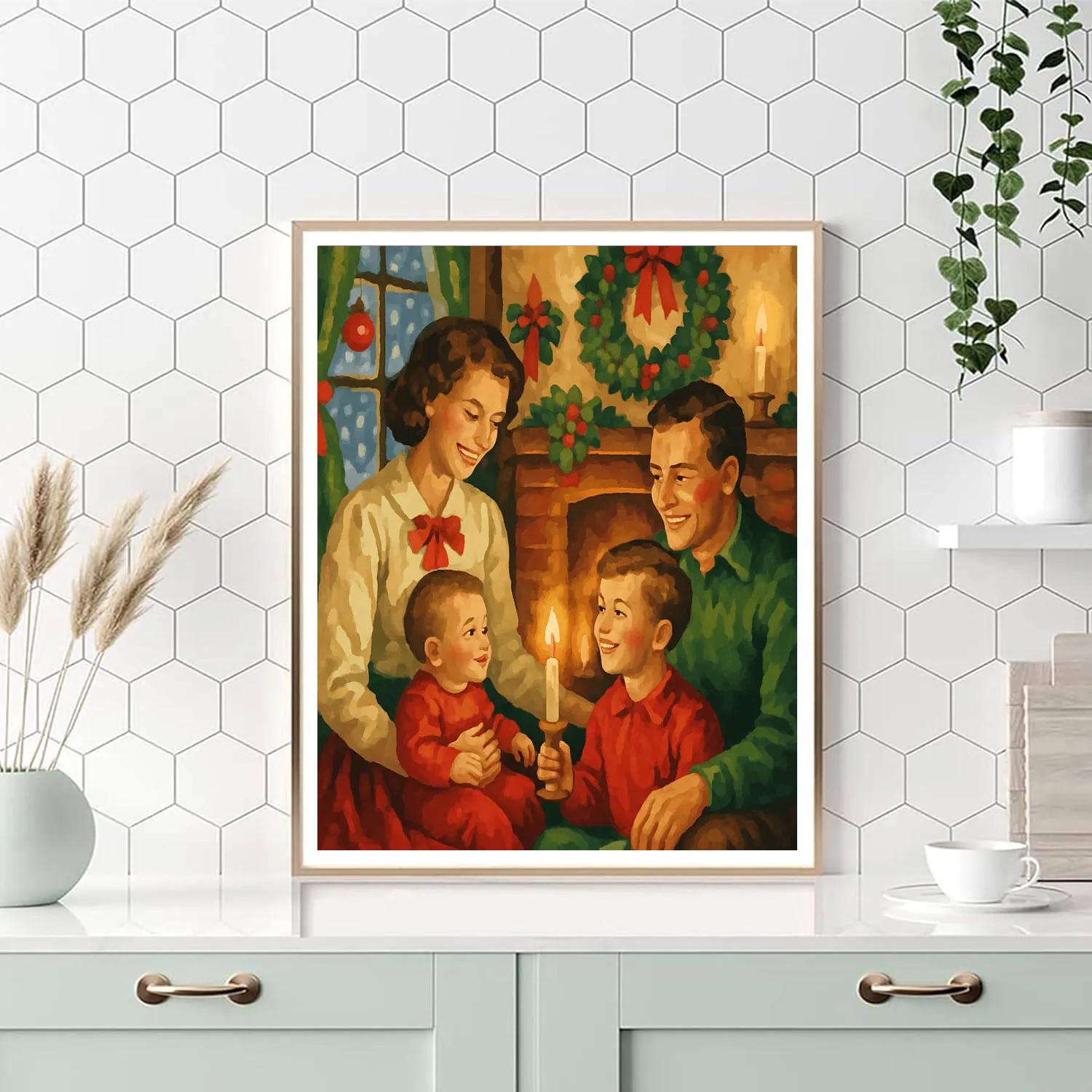 Ribboned Hearthside Cheer paint by number