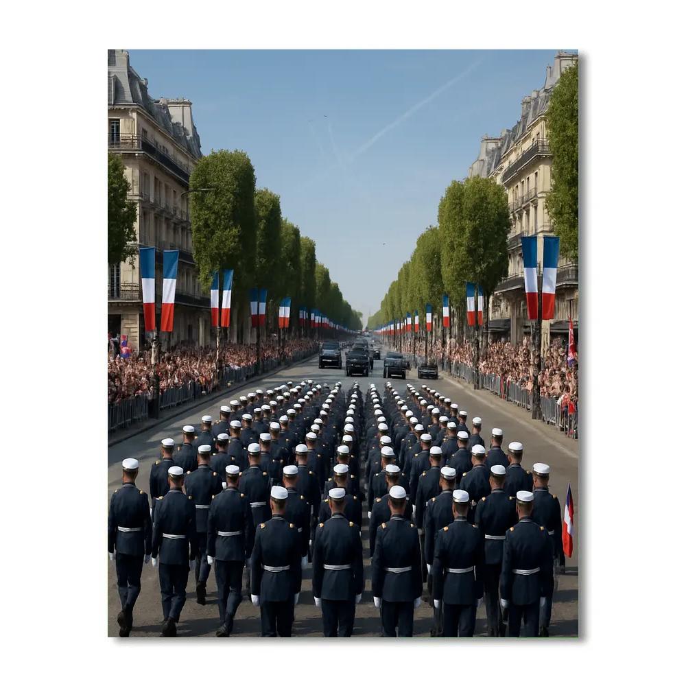 Bastille Day Military Parade On Champs Elysees Number painting
