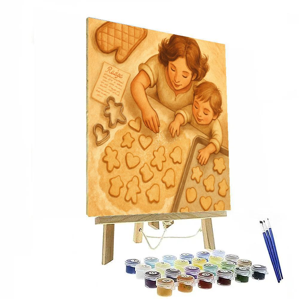 Mother And Child Baking Cookies Together painting number kit