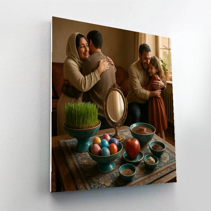 Nowruz Haft Seen Table In Family Home painting number kit