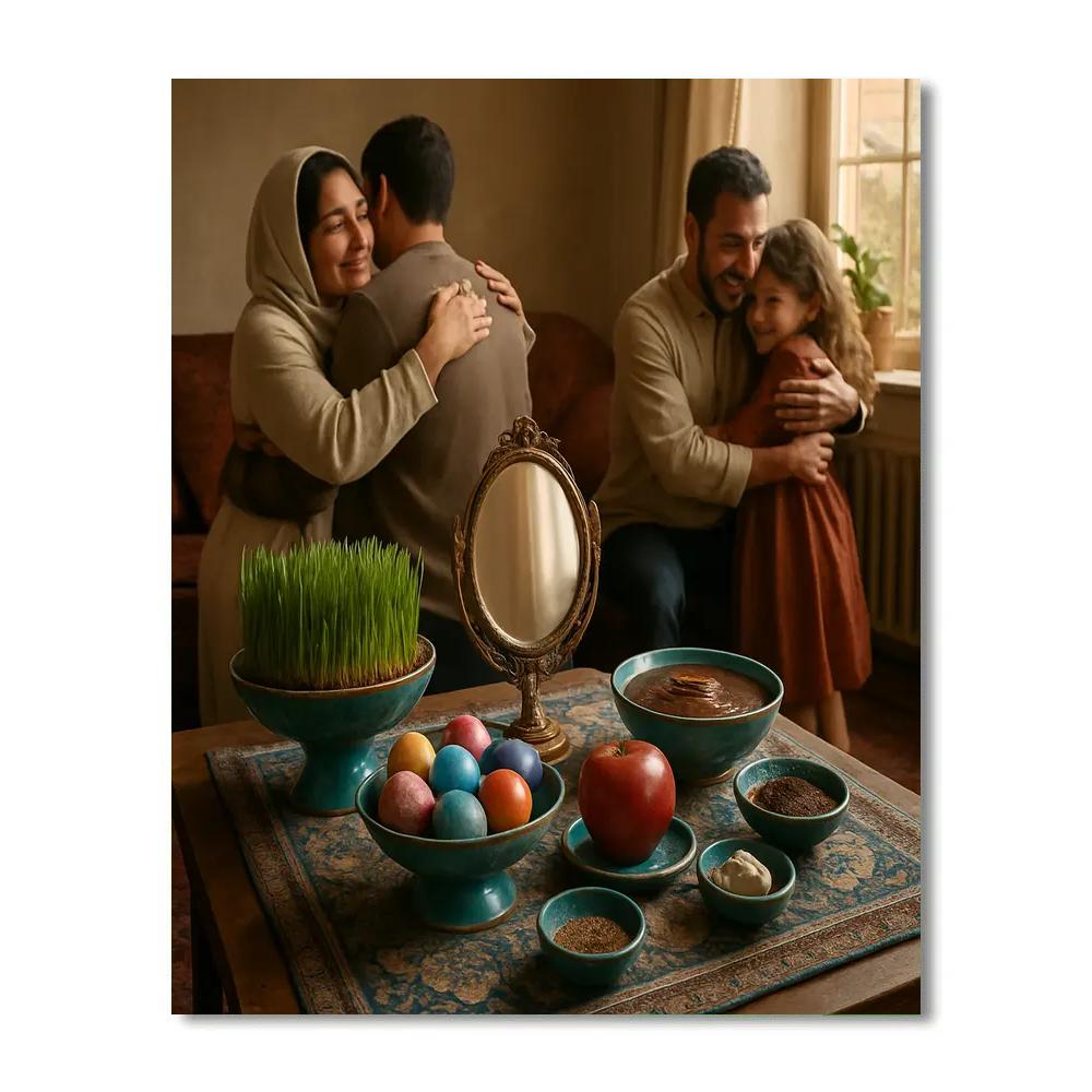 Nowruz Haft Seen Table In Family Home painting number kit