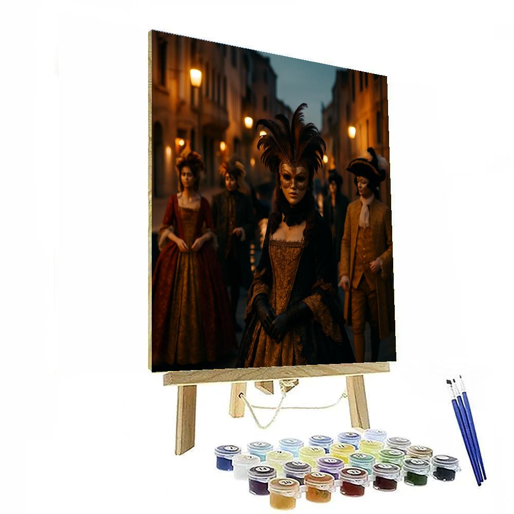 Carnival Of Venice Masked Promenade At Dusk painting number kit