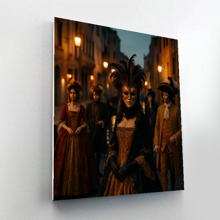 Carnival Of Venice Masked Promenade At Dusk painting number kit