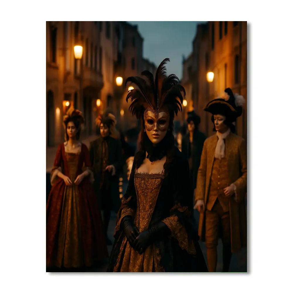 Carnival Of Venice Masked Promenade At Dusk painting number kit