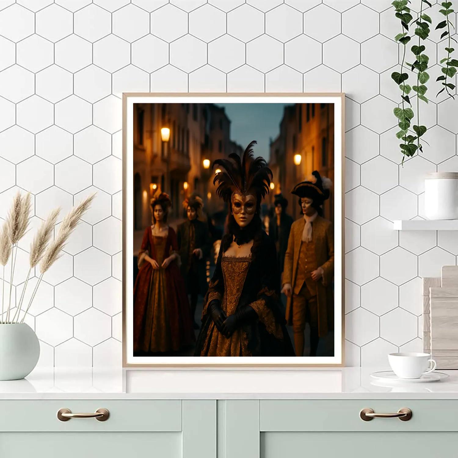Carnival Of Venice Masked Promenade At Dusk painting number kit