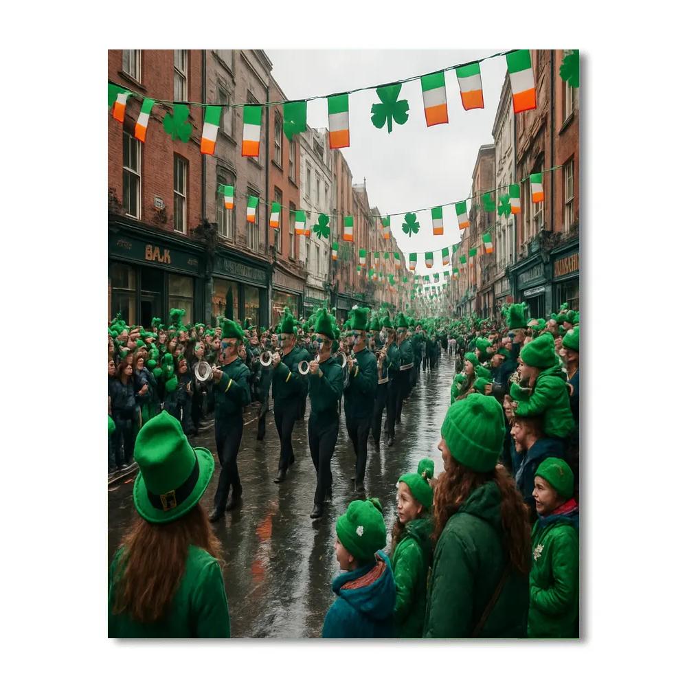 St Patrick Parade Through Dublin Streets Numbered painting kits