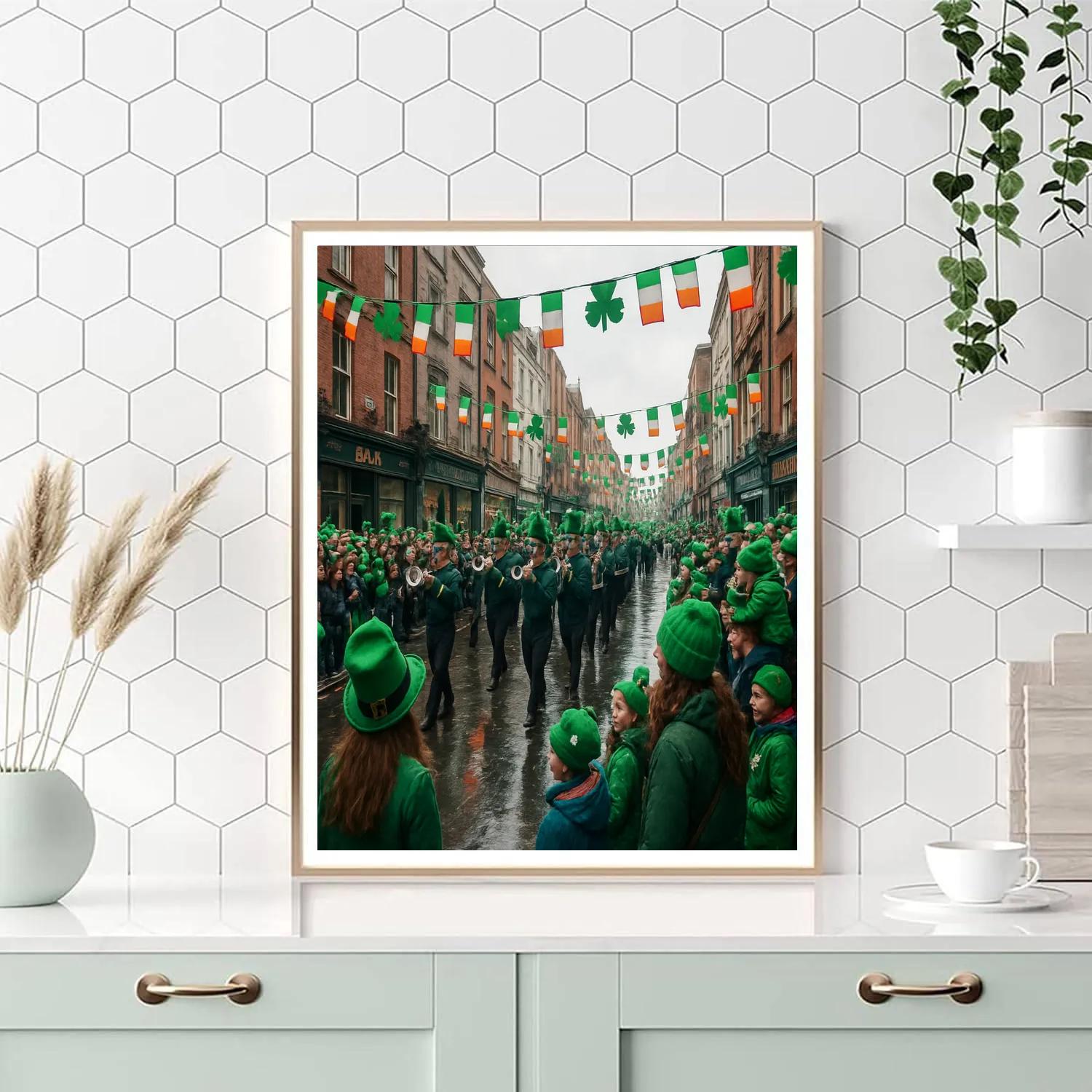 St Patrick Parade Through Dublin Streets Numbered painting kits