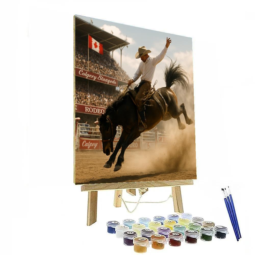 Calgary Stampede Rodeo Action Shot paint by numbers