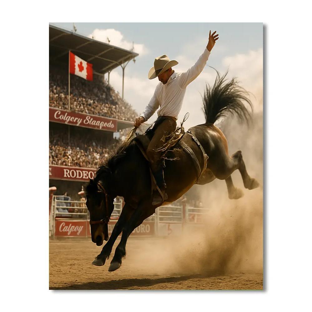 Calgary Stampede Rodeo Action Shot paint by numbers