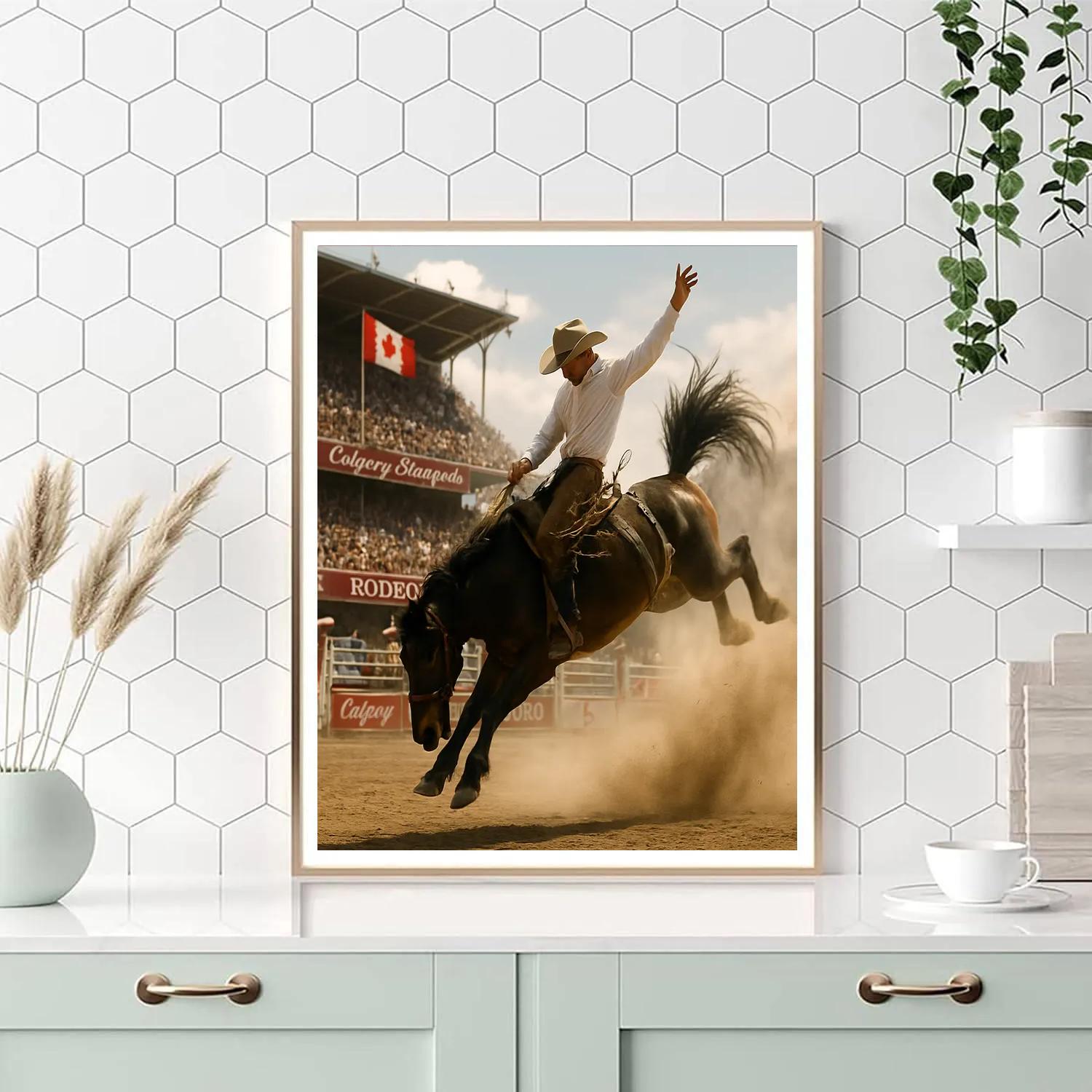 Calgary Stampede Rodeo Action Shot paint by numbers