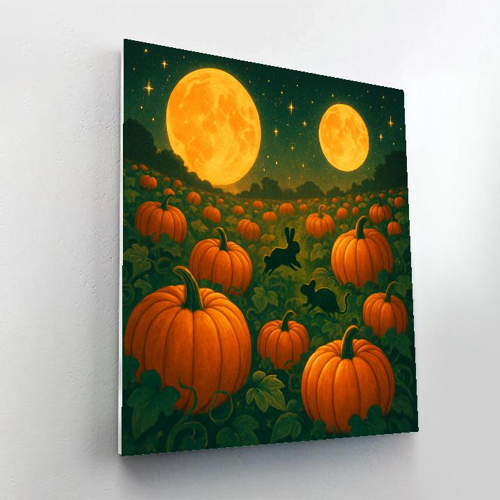 Midnight Pumpkin Secrets Paint by numbers art