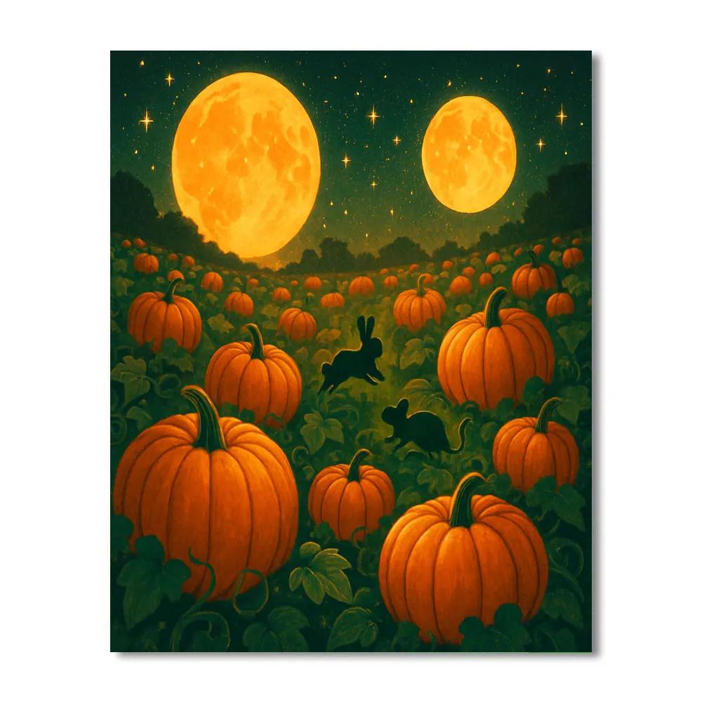 Midnight Pumpkin Secrets Paint by numbers art